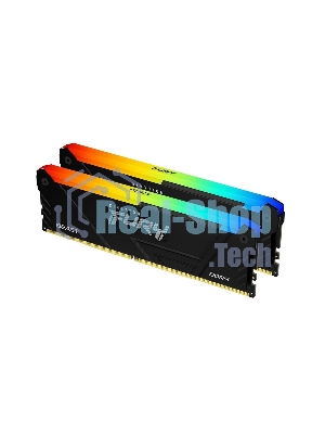 Оперативная память Kingston Fury Beast, DDR4, 32GB (2x16GB), 3200MHz, CL16, DIMM, с радиатором, RGB, черный