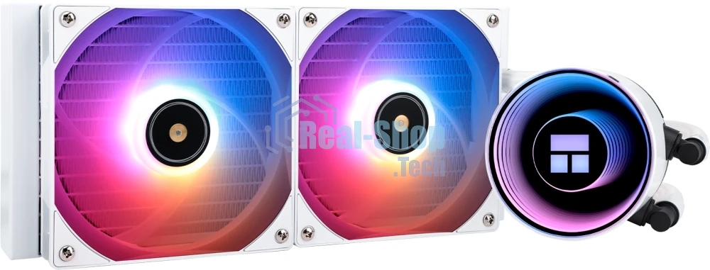 Водяное охлаждение для процессора Thermalright Frozen Notte 240 White ARGB V2 белый (240мм, ARGB/ Fans: 2x120мм, 72.37CFM, 27.7dBA, 2000RPM/ Pump height 54мм, 28dBA, 5300RPM, Rad thickness 27мм/ S: 1200, 1700, 1851, 2011, 2066, 115X, AM2, AM2+, AM3, AM3+, AM4, AM5, FM1, FM2, FM2+)