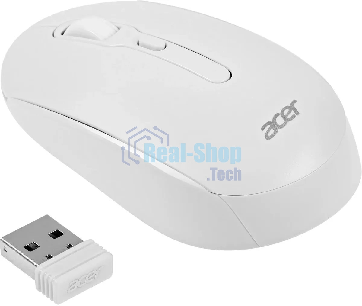 Мышь беспроводная Acer OMR308 белый, 1600 dpi, радиоканал, Bluetooth, USB, кнопки - 4