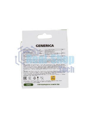 Лампа светодиодная GENERICA LL-T80-12-230-40-GX53-G T80 12Вт таблетка 4000К GX53 230В