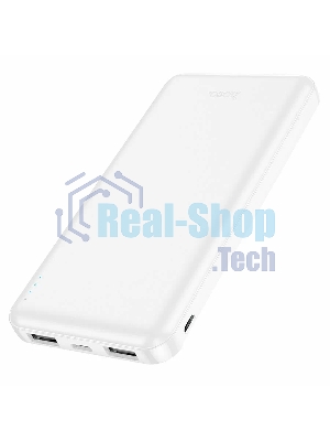 Портативный аккумулятор Hoco J100 High-ranking 10000mAh 2.1A 2xUSB-A белый (J100 HIGH-RANKING WHITE)