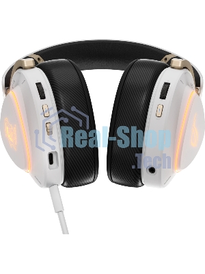 Гарнитура ASUS ROG Delta II KJP белый, беспроводная + проводная, Bluetooth, подсветка, совместимость с PS5, Xbox
