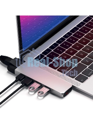 USB-концентратор Satechi ST-TCPHES, USB Type-C, USB 3.0/RJ-45/USB Type-C/HDMI/microSD, USB