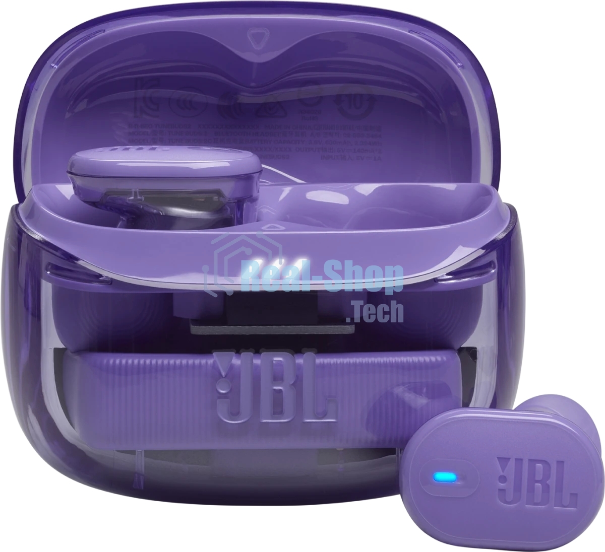 Наушники TWS JBL Tune Buds 2 Ghost фиолетовый, внутриканальные, Bluetooth, адаптивное шумоподавление