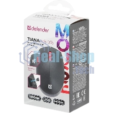 Мышь беспроводная Defender Tiana MB-055 черный, 1000 dpi, радиоканал, USB, кнопки - 3