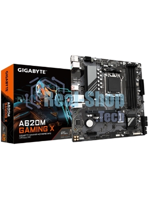 Материнская плата Gigabyte A620M GAMING X, Micro-ATX, AM5, AMD A620, 4xDDR5, 4xSATA, 1xM.2, 1xPCI-E 4.0 x16, 1xPCI-E x1, 1xHDMI, 1xDP, 1x 1Gb LAN, 1xUSB 3.2 Gen 2, 2xUSB 2.0, 2xUSB 3.2 Gen 1, 3x3.5мм, 7.1, ATX