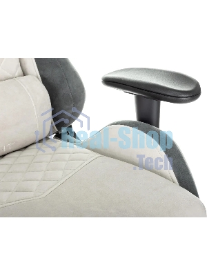 Кресло игровое Knight Regal Fabric светло-серый/серый искусственная замша крестов. металл