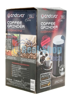 Кофемолка Endever Costa-1054, 250 Вт, 15000 об/мин, вес продукта для помола 100 гр, ABS-пластик, защита от перегрева двигателя
