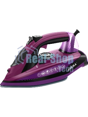 Утюг Aresa AR-3126 фиолетовый, 2850 Вт, 45 г/мин, 145 г/мин, 200 мл