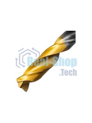 Сверло спиральное по металлу Denzel 9 x 125мм, Р6М5, Golden Tip, многогранная заточка