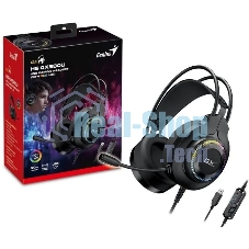 Гарнитура Genius HS-GX580U чёрный, проводная, USB, подсветка