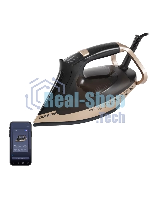 Утюг Polaris PIR-3225 AK WIFI IQ HOME черный/золотой, 3200 Вт, 120 г/мин, 270 г/мин, 450 мл
