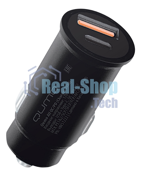 Автомобильное зарядное устройство Qumo All QC/PD (Charger 0088), USB + Type C черный