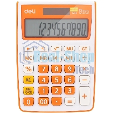 Калькулятор настольный Deli E1238/OR оранжевый 12-разр.