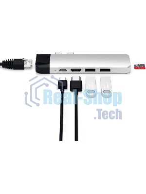USB-концентратор Satechi ST-TCPHES, USB Type-C, USB 3.0/RJ-45/USB Type-C/HDMI/microSD, USB