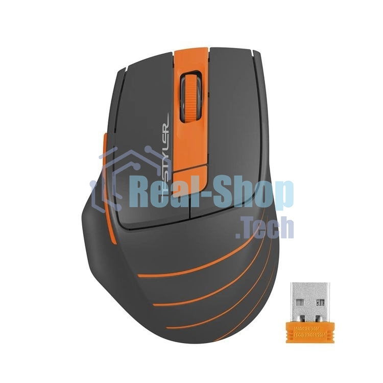 Мышь беспроводная A4Tech Fstyler FG30 серый/оранжевый, 2000 dpi, радиоканал, USB, кнопки - 5