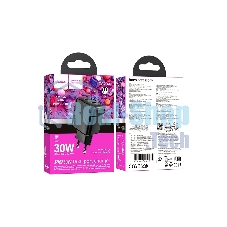 Сетевое зарядное устройство Hoco 30Вт, 3А, QC3.0/PD, 1хUSB, 1хType-C, CS23A, черный, коробка