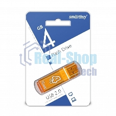 Флешка USB Smartbuy Glossy series Orange (SB4 GbGS-Or), 4Gb, USB 2.0, R/W 25/15, оранжевый