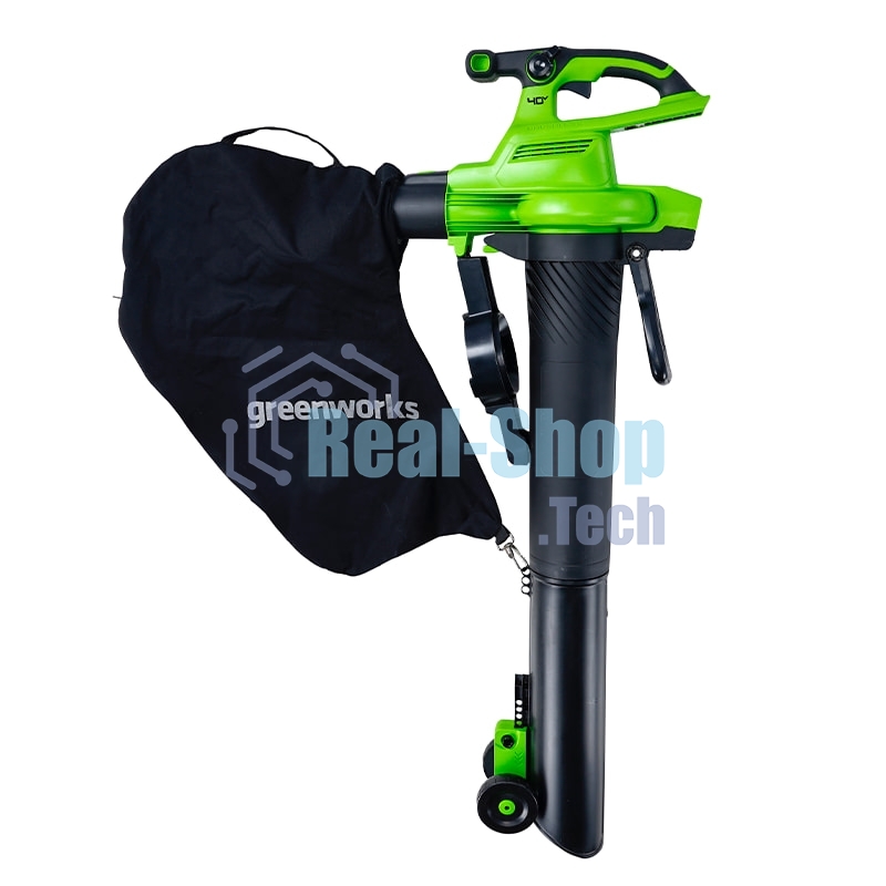 Воздуходув-Садовый Пылесос аккумуляторный GreenWorks GD40BVIIk4, 40V, бесщеточный, c 1хАКБ 4Ач и ЗУ (2406907UB)