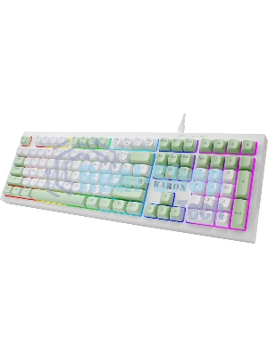 Клавиатура Defender Karon GK-129 проводная, USB Type-A, белый/зеленый