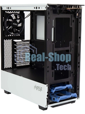 Компьютерный корпус Hiper PW81 белый без БП ATX 3x120мм 2xUSB2.0 2xUSB3.0 audio bott PSU