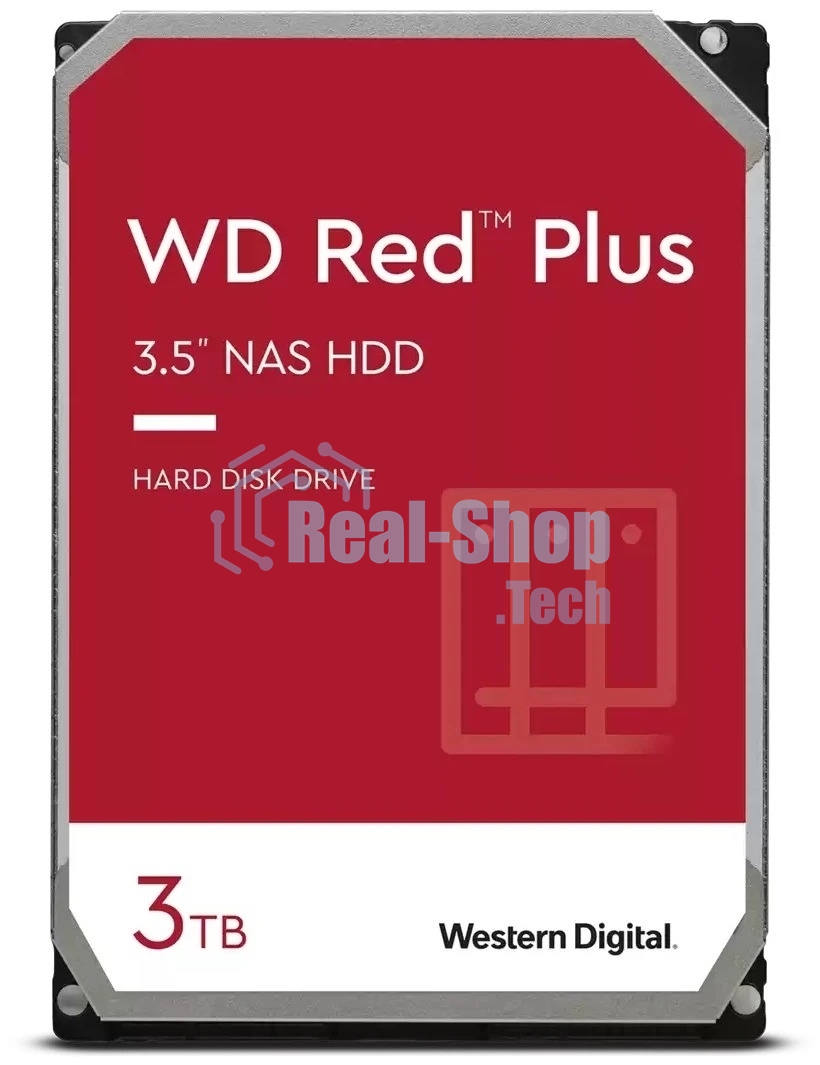Жесткий диск HDD Western Digital NAS Red Plus 3TB 5400rpm SATA-III 256Mb 3.5