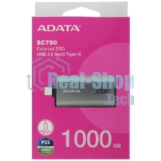Внешний SSD ADATA SC750, 1TB, USB 3.2 Gen 2 Type-C, R/W 1050/1000, черный