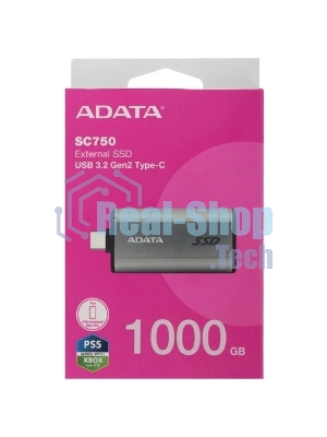 Внешний SSD ADATA SC750, 1TB, USB 3.2 Gen 2 Type-C, R/W 1050/1000, черный