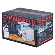 Мясорубка электрическая Maunfeld MF-221SS серый, 1800 Вт, 2.0 кг/мин, реверс, защита от перегрузки, насадки - 4