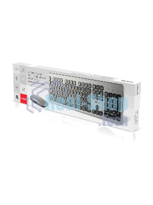 Комплект клавиатура+мышь Smartbuy 233375AG беспроводной, USB, 1600 DPI, серебристый
