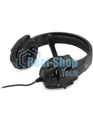 Гарнитура Oklick HS-L355G чёрный, проводная, 3.5 мм, подсветка