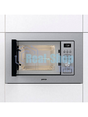 Встраиваемая микроволновая печь Gorenje BM201AG1X нержавеющая сталь, 20 л, 800 Вт, переключатели - поворотный механизм/кнопки