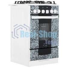 Плита газовая Gefest 5500-02 0113 мрамор, конфорок 4 шт, духовка 52 л, 50 см x 85 см x 58.5 см