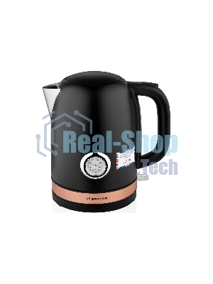Чайник электрический BRAYER BR1005BK 2200 Вт.1.7 л, STRIX, сталь окраш, термометр, черный