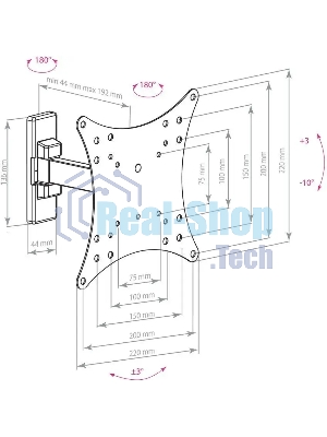 Кронштейн Arm media MARS-3 черный, 20