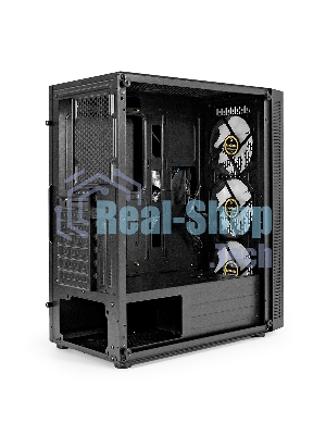 Компьютерный корпус Miditower ExeGate EVO-5001A-700NPX (ATX, БП 700NPX с вент. 12 см, 2хUSB+1хUSB 3.0+HD Audio, черный, 3 вент.12см с RGb подсветкой, боковая панель - закаленное стекло)