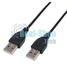 Кабель USB2.0 Cablexpert CC-USB2-AMAM-0.6M, AM/AM, экран, 28/26AWG, медь, Pro, 0.6м, черный, пакет