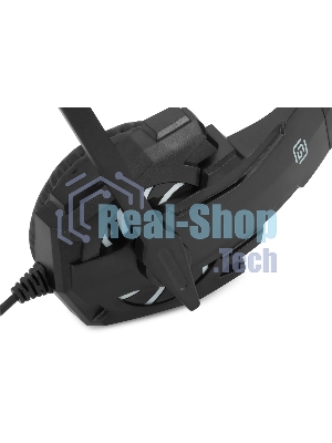 Гарнитура Oklick HS-L355G чёрный, проводная, 3.5 мм, подсветка