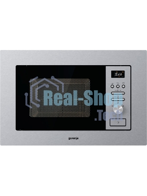 Встраиваемая микроволновая печь Gorenje BM201AG1X нержавеющая сталь, 20 л, 800 Вт, переключатели - поворотный механизм/кнопки