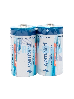 Батарейки солевые Gembird Gb-R14P-2F, тип С(R14P), 2шт, пленка
