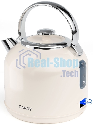 Чайник электрический Candy CK-205 1.7л. 2200Вт слоновая кость корпус: нерж.сталь