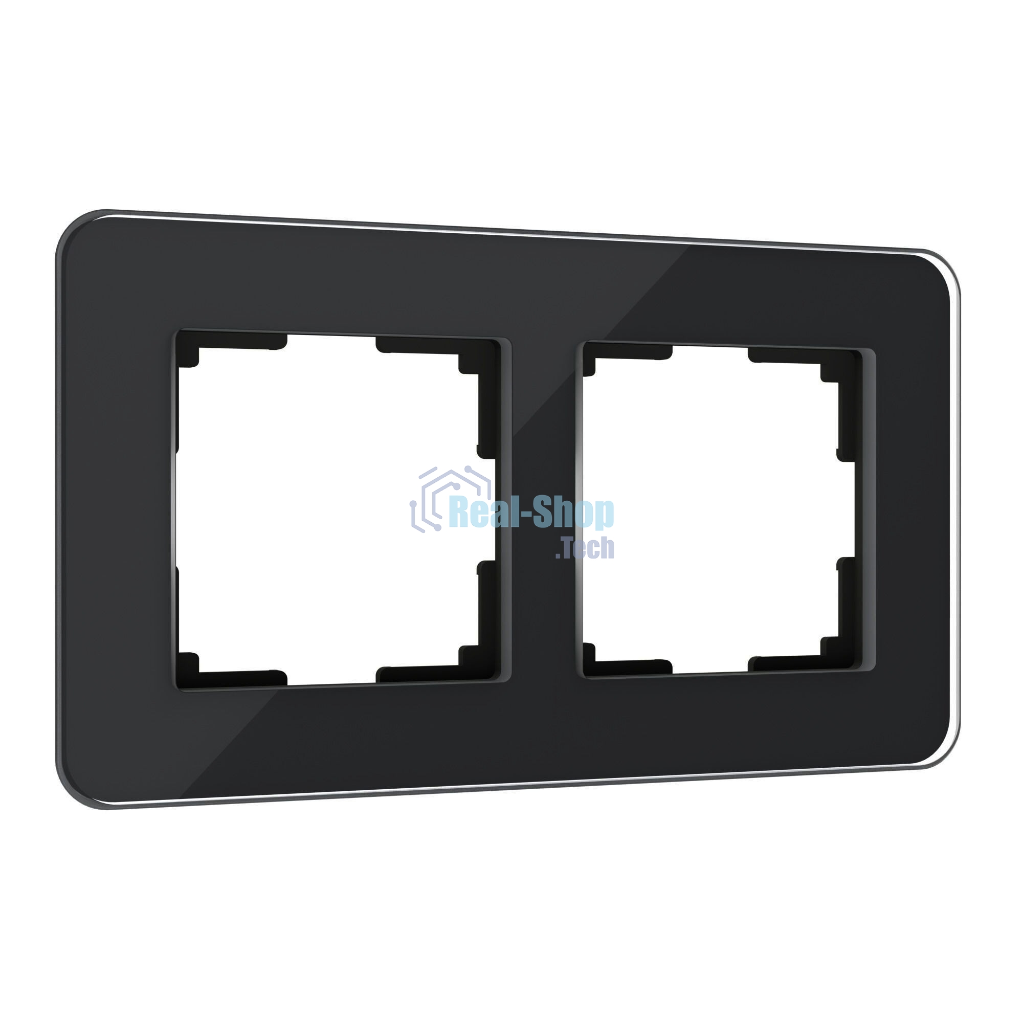 Рамка на 2 поста WERKEL Elite (черный, стекло) W0022448