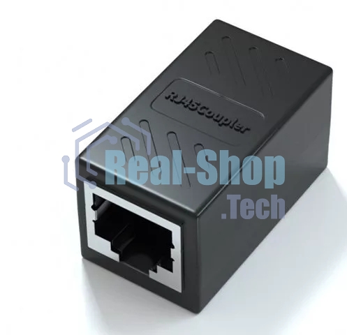 Модуль RJ-45 (F) <->RJ-45(F),FTP, проходной, ABS пластик, черный, cat.5e VCOM CT251S
