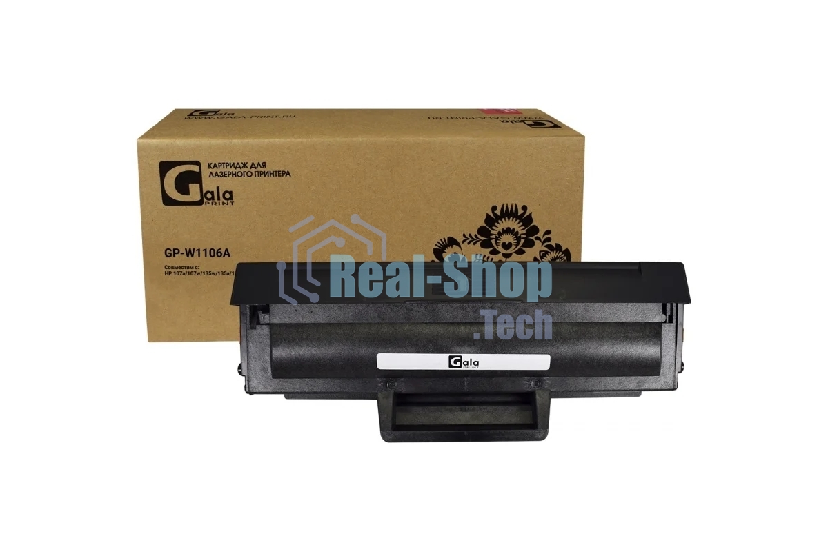 Заправочный комплект GalaPrint GP-W1106A для принтеров HP Laser 107/MFP135/137 (тонер 40гр + чип 1000 копий + воронка)