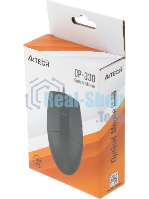 Мышь проводная A4Tech OP-330 черный, 1200 dpi, USB, кнопки - 3