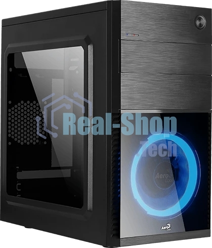 Компьютерный корпус Aerocool/Formula Cs-105 Blue (mATX, без БП, 1x USB3.0, 1x USB2.0, 1x 12cm blue LED front fan)