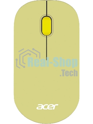 Мышь беспроводная Acer OMR205 зеленый/желтый, 1200 dpi, радиоканал, USB, кнопки - 3