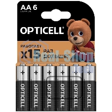 Элемент питания алкалиновый AA/LR6 (блист. 6шт) Basic Opticell 5051006