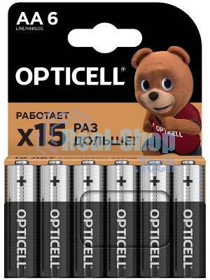 Элемент питания алкалиновый AA/LR6 (блист. 6шт) Basic Opticell 5051006