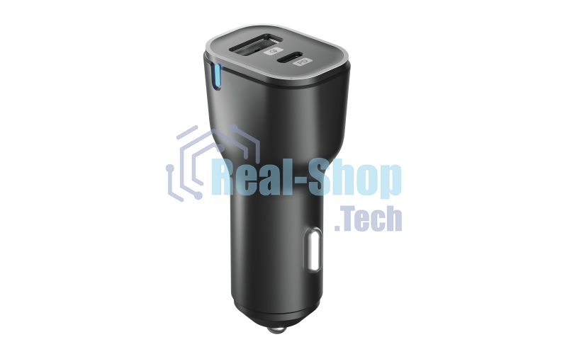 Автомобильное зарядное устройство OLMIO Type-C + USB, 20W, PowerDelivery, QuickCharge3.0, черное